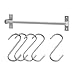 Ikea Stainless Steel Kitchen Organizer Set, 31.5 Inch Rail, 5 Hooks, Silver