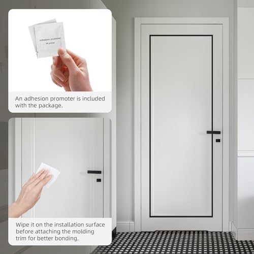 JSIWOTH 3M Selbstklebende Zierleisten & Wandleisten,Flexible PVC Abdeckleisten, Kantenschutz für Fenster, Türen, Spiegel, Küchenrückwand & Möbel - Inkl. Kunststoffleisten & Klebeleisten