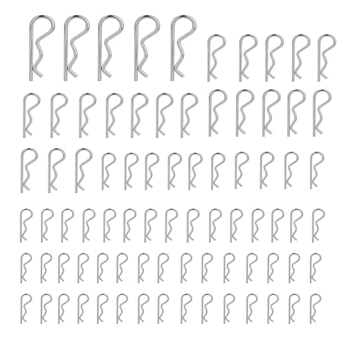 Yekoaru 80 PCS Cotter Pin Assortment Kit, 6 Sizes 304 Stainless Steel Hitch Pin Clips, Heavy Duty Retaining Pins for Hitch Lock System, Trucks & Engine Repair