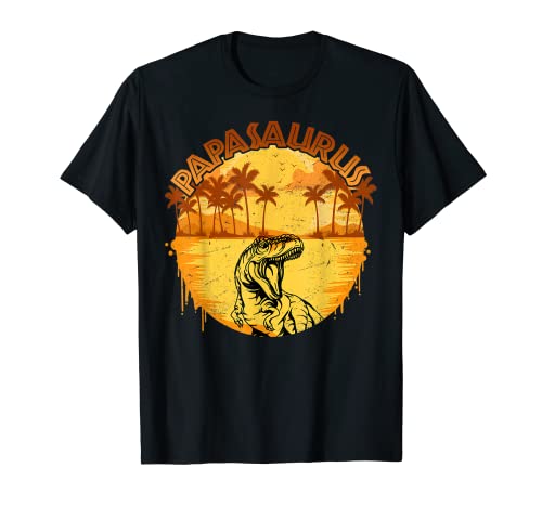 Divertido Papasaurus T-Rex Dinosaur Papa Saurus Family Matching Camiseta