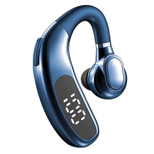 Wireless Handsfree Bluetooth Earpiece for Driving Single Earbud Bluetooth Headset One Ear Earbuds Open Ear Earphone Running Sports Headphones with Ear Hook Trucker Blue Tooth Headset for Business