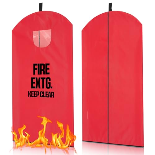 Image of Amylove 2 Pcs Fire Extinguisher Cover 13-20 lb Heavy Duty Thickened Fire Protective Sleeve from Scuffs and Scratches Accessories 18 inch W x 26 inch L