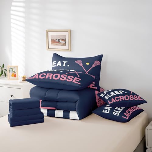 Image of Feelyou Lacrosse Bedding Set Twin Size 7 Piece for Girls Boys Kids
