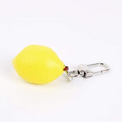WaNana Creative Simulation of Food Popcorn Banana Lemon Charm Pendant Keychain-Handbag Bookbag Purse Decoration Lemon