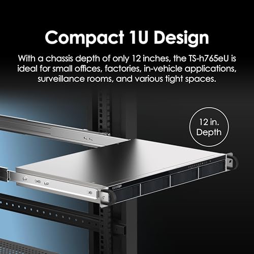 Image of QNAP TS-h765eU-8G-US 1U Short-Depth 4-Bay NAS with 3 x E1.S /M.2 PCIe NVMe Slots