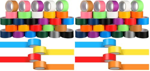Image of Fainne 48 Pack Colored Duct Tape Bulk, Colorful, 10 Yards X 2 Inches