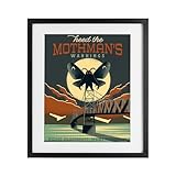 Design by Omar Escalante - USA Made Hanging Wall Art - 'Cryptid Tourism West Virginia', Framed Print Under Glass, Black, 17 x 21 From Stupell Industries