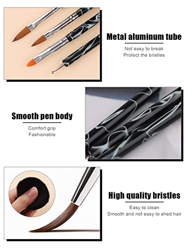 EBANKU 19 PCS Pinsel für Gelnägel, Nägel Pinsel NäGel Pinselset Professional Acryl Pinsel FüR NäGel Gel NäGel Malerei… – Bild 8