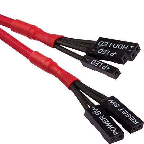 Corsair CC-8900246 Kit d’extension gainé pour panneau avant Premium Rouge, 30 cm