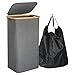 Edaygo Cesto para Ropa Sucia Plegable 100 L, con Tapa y Bolsa Extraíble, 40,8 x 33 x 74,5 cm, Gris Oscuro