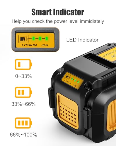 Image of 40V 7.5Ah Battery Replacement for Dewalt 36V /40V Battery DCB404 DCB406 DCB407 Premium Battery Compatible with Dewalt All 36V 40V Tools
