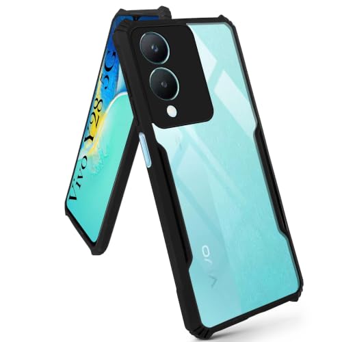 Image of Jkobi Hybrid Back Cover Case for VIVO Y28 5G (Shockproof with Polycarbonate Clear Panel | Professional Black)