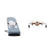 BABYBJÖRN Bouncer Balance Soft CottonJersey BlueGray Bundle with BabyBjörn Bouncer Toy Googly Eyes Black & White