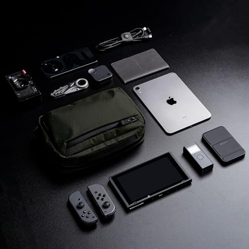 ALPAKA Elements Tech Case Max X-Pac VX21 - Transforms into Sling Bag with Adjustable Strap, Weatherproof Fabric, Lockable YKK Zippers fits iPad Mini 6, Electronics, EDC Gears, Dark Green