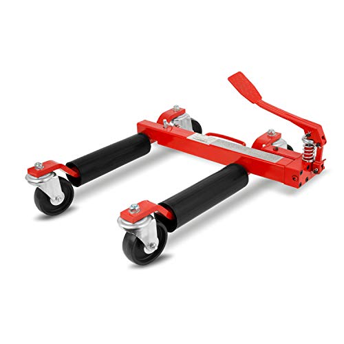 EBERTH Cric Go Jack Hydraulique Chariot De Deplacement Manutention Voiture (Largeur Max. du Pneu 230mm, Max. Ecartement 630mm, Max. Hauteur de Levage 285mm, Capacité Charge 680kg, 4 roulettes Pivots)