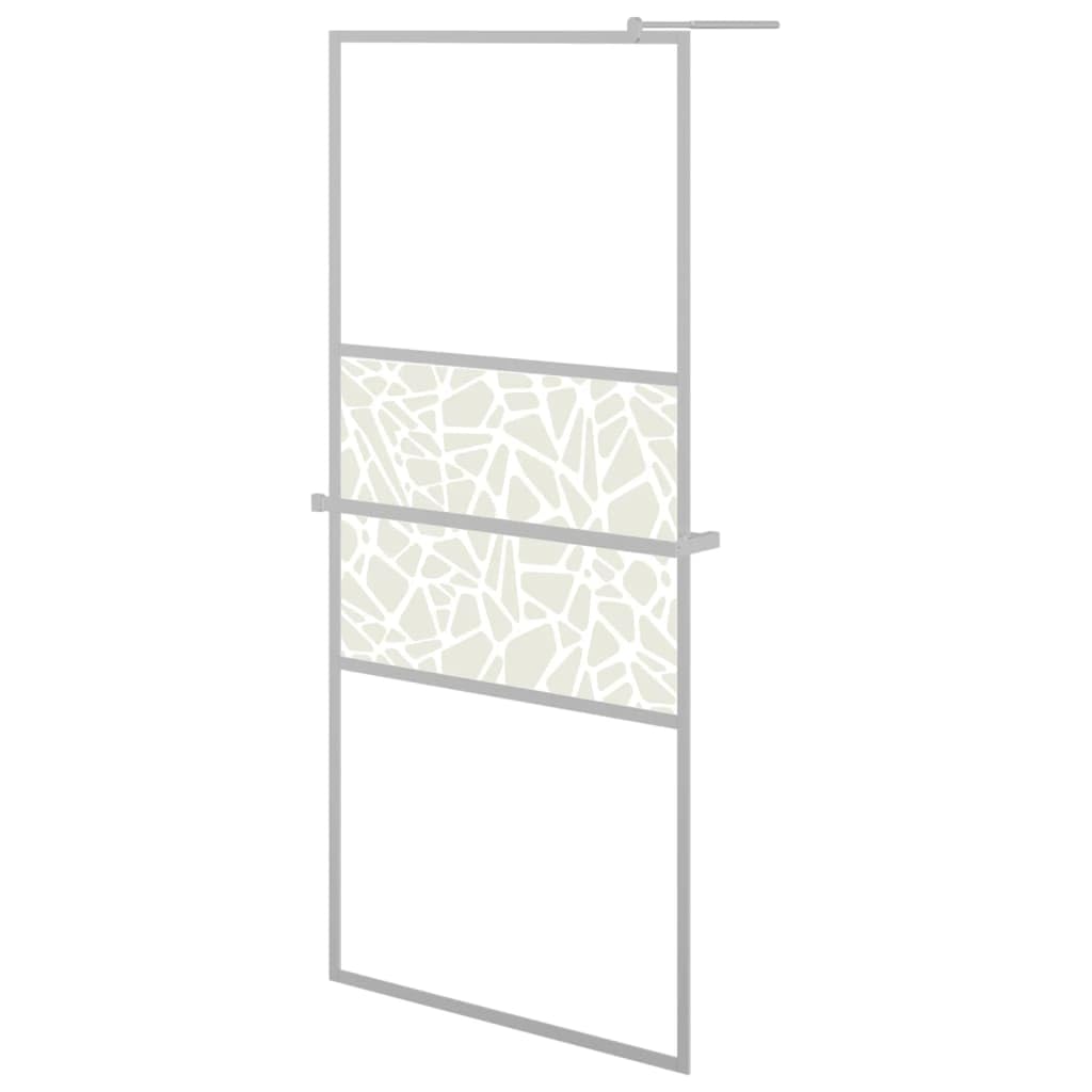 Mampara Ducha con Estante Vidrio ESG y Aluminio Cromo 90x195 cm, Mampara Bañera, Mampara Baño Ducha, Cabina De Ducha, Mampara Baño - 3185498