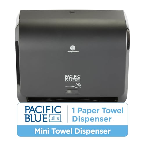 Georgia-Pacific Pacific Blue Ultra 9" Mini Automatic Paper Towel Dispenser by GP PRO (Georgia-Pacific), Black, 54518, 14.1" W x 6.5" D x 11.1" H - New Version by Georgia-Pacific - Image 2