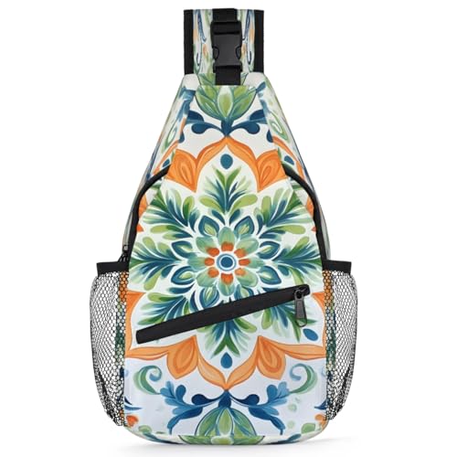 Sling Bag Unisex Mandala Estampado Crossbody para Viaje