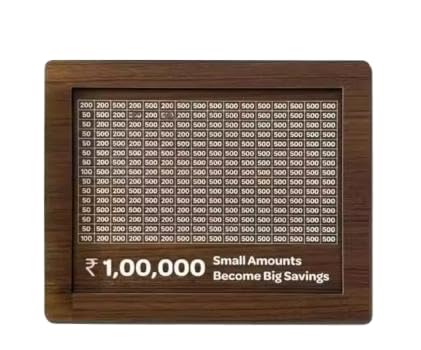KUMAWAT Enterprises 1,00,000 Savings Challenge Wooden Money Frame | Money Saving Box with Tracker | Piggy Bank for Home & Office_KUM_Box_408-image-33