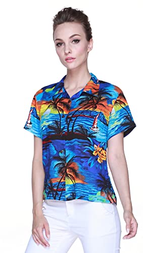 Image of Hawaii Hangover Family Matching Hawaiian Clothes, Sunset Blue | Family matching Hawaiian outfits, Sunset Blue, lightweight rayon, machine washable, tropical print, luaus, cruises