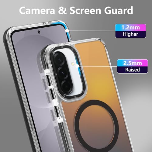 Image of Magnetic Case for Samsung Galaxy A36 5G [Compatible with Magsafe] [Cute Fashion Fluorescent Design] [1 Screen Protector] Slim Translucent Matte Case for Galaxy A36 5G 6.7 inch, Black