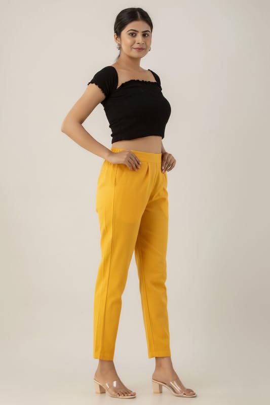 Image of Regular Fit Cotton Woman Trousers Pants Kurti Pant Casual Daily Formal Office Use