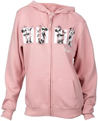 Jerry Leigh Minnie Mouse Classic Sketches Dusty Rose Zip-Up Hoodie image 5