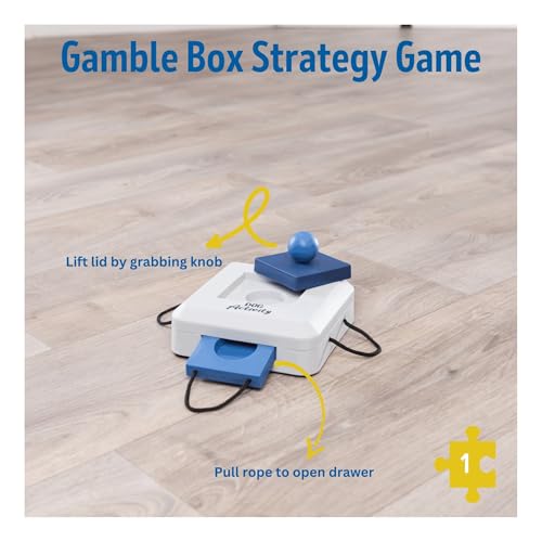 TRIXIE Hundespielzeug Intelligenz Dog Activity Strategiespiel „Gamble Box“ – Anspruchsvolles Intelligenzspielzeug für Hunde zur Beschäftigung, 15x15cm – 32011