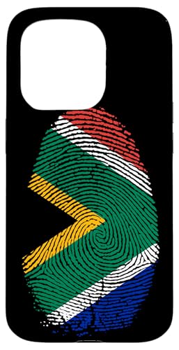 South Africa Flag Fingerprint DNA Gift South Africans Case for iPhone 15 Pro