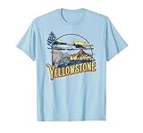 Vintage Yellowstone National Park Retro 80's Style Graphic T-Shirt, Men, Baby Blue, Medium