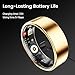 Mirlray Smart Ring for Women & Men, Smart Ring Health Tracker, Blood Oxygen & Heart Rate Monitor, Long Lasting Battery Sleep Ring, Waterproof Fitness Ring (Gold, 7)