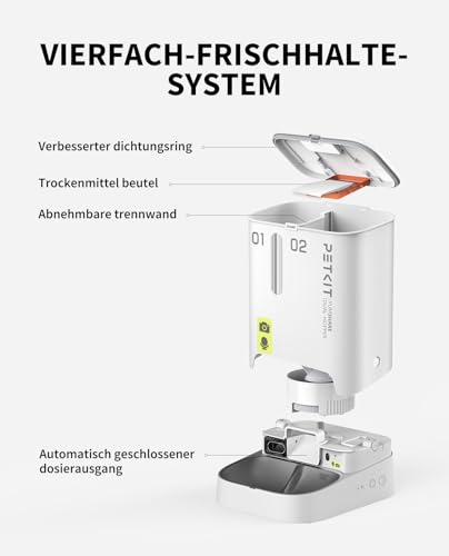 PETKIT Futterautomat Katze 2 Näpfe Mit Kamera, Futterautomat Katze,5L Katzen Futterautomaten,Automatischer Futterspender für Katze und Hund,KI Funktion,1-10 Mahlzeiten/Tag, 1-30 Portionen