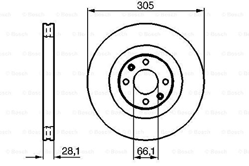 BOSCH 0 986 479 024, 2 szt Tarcze Hamulcowe przód 305mm