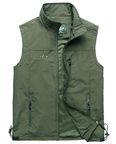 Image of Hixiaohe Mens Lightweight Vest Outerwear Casual Summer Outdoor Travel Vest for Hiking Fishing Golf Photo Work with Pockets
