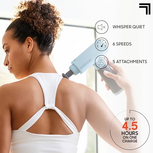 Image of Sharper Image Powerboost Deep Tissue Percussion Massage Gun 2026 Version | Handheld Shoulder & Back Massager, Quiet, Travel Case, Full Body Pain Relief, Workout Recovery Massage Tool, Trigger Point