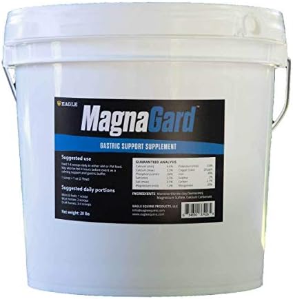 MagnaGard - Gastric Support Supplement for Horses | Relieves Ulcers, Calming Supplement, Magnesium & Other Vital Minerals | Powder, 20lb Bucket, 5-Month Supply | by Eagle Equine