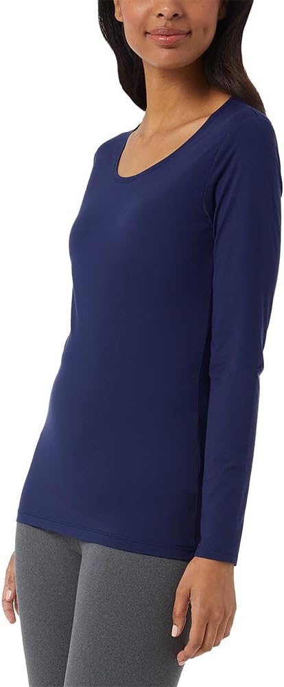 32 Degrees Women's Cozy Heat Base Layer Scoop Neck Top - Thermal Long Sleeve Shirt for Cold Weather - Image 2