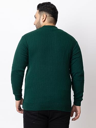 Image of Kvetoo Plus Size Men High Neck Zipper Full Sleeve Woolen Winter Sweater