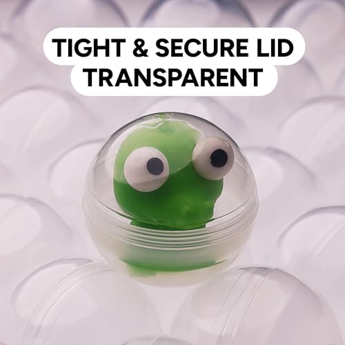 Image of Capsule Vending Machine Round 50 pcs 2 inch - Gumball Machine Capsules Bulk Clear Container - Easter Basket Stuffers Birthday Gifts Pinata Stuffers DIY Craft Supplies - Clear Capsules Empty