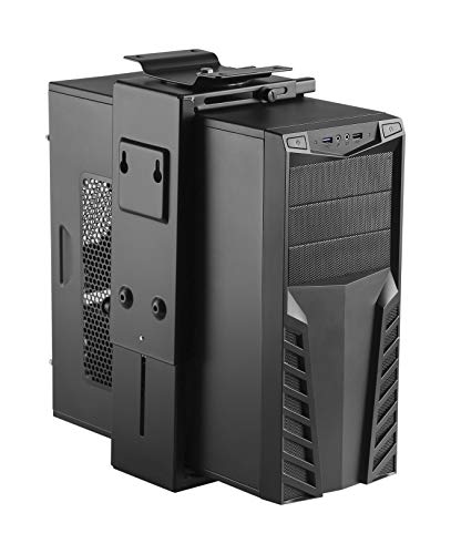 TechOrbits Adjustable Under Desk PC Stand and Computer Wall Mount - Computer Tower Case Holder with 360-degree Swivel