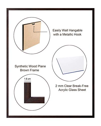 HandicraftStore Shiva, A Bal Ganesha offering Milk to Shivling and Shiva & Parvati Giving Blessings, A Poster Painting with Frame for Hindu Religious Worship Purpose