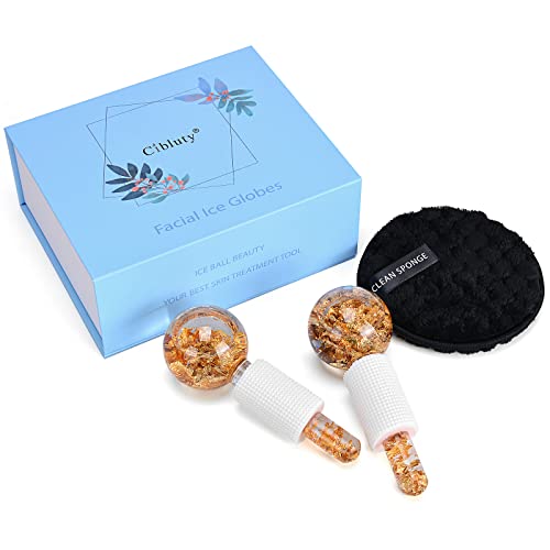 CIBLUTY Globo facial Ice Cryo Sticks com essência dourada - 2 globos de resfriamento para massageado