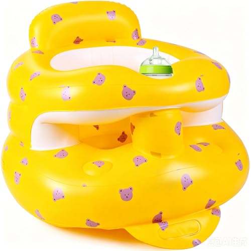 Image of Upgraded Inflatable Baby Seat with Safety Clip to Chair Leg & Front Bumper Anti-Fall Design, Sit Me Up Floor Seat for Baby Chair Sit Me Up, Blow Up Baby Chair for Babies 3-36 Months Built in Air Pump