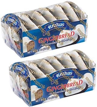 KRAKUS GINGERBREAD HEART IN CHOCOLATE WITH ICING 6.70 oz / 190 g (2 PACK) Product of Poland