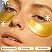 LE GUSHE Gold Under Eye Patches for Puffy Eyes and Dark Circles (20 Pairs) - Hydrating Collagen Under Eye Masks with Snail Mucin - Soothing Puffy Eyes Treatment for Women & Men - Bridesmaid Gifts