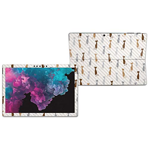 Image of MIGHTY SKINS MightySkins Carbon Fiber Skin for Microsoft Surface Pro 6 - Cat Lady | Protective, Durable Textured Carbon Fiber Finish | Easy to Apply, Remove, and Change Styles | Made in The USA