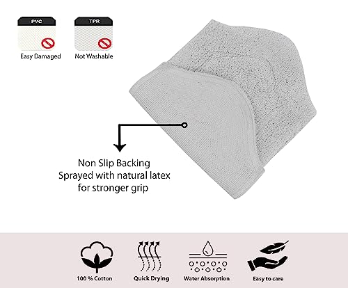 Home Weavers Waterford Collection 100% Cotton Tufted Bath Rug, Extra Soft and Absorbent Bath Rugs, Non-Slip Bath Mats, Machine Washable Bath Mats for Bathroom, 4 Piece Set with Runner, Light Gray by Home Weavers - Used condition - Image 6
