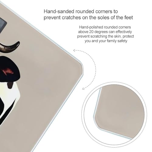 Báscula digital de baño Cow Black Spot de vidrio templado miniatura 4