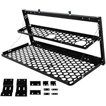 Tailgates Door Double Shelf Tables 2 Layer Tailgate Table Foldable Rear Cargo Shelfs Replacement for GWM Tank 300 2023-2024 Steel Black