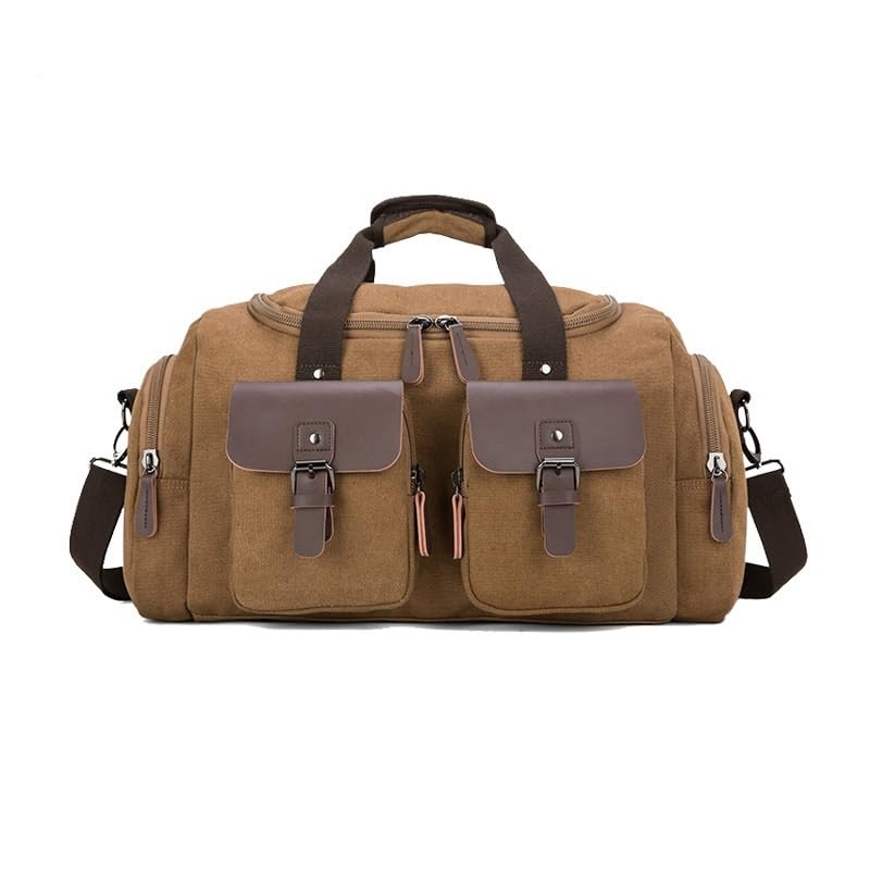 Luggage Travel Waterproof Single Shoulder Crossbody Handbag With Large Capacity Wear-resistant Microfiber Canvas Travel Bag(Color:Khaki)2